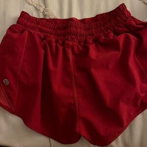 Red Lulu lemon workout shorts